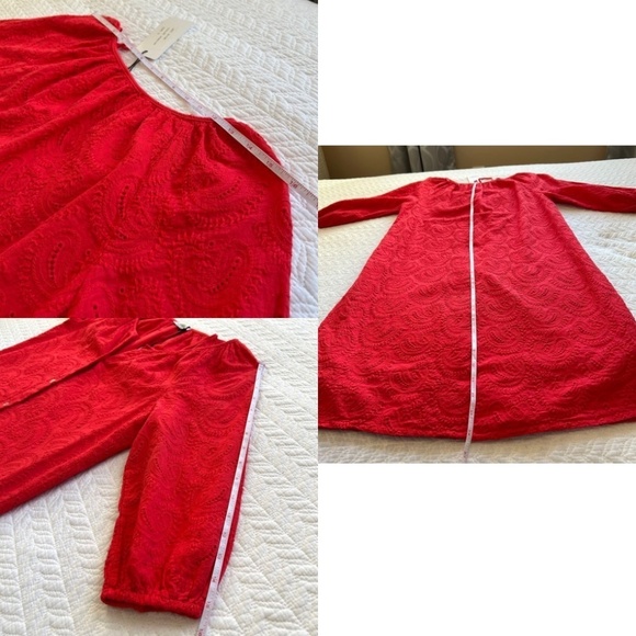 NWT Rosemarine Made in Italy 100%Cotton Eyelet Midi Dress 3/4 Sleeve Siz… - Picture 10 of 16